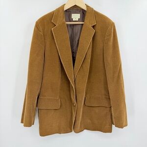 Vintage De Mura Men 42 Corduroy Blazer Jacket Camel Brown Cotton Made in Japan